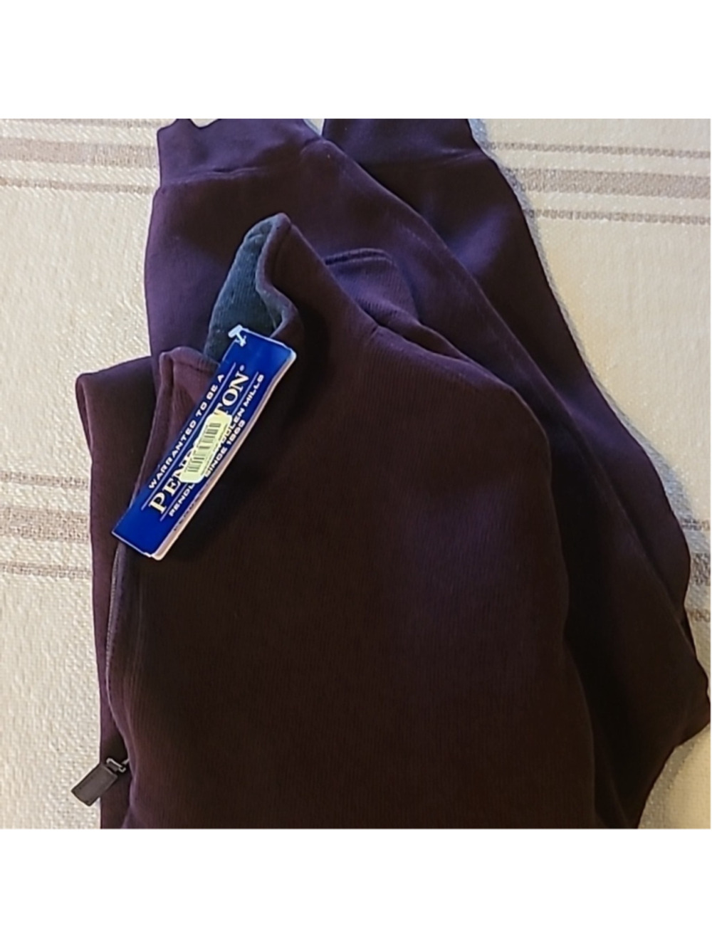 Pendleton 1/4 zippered NWT 100%cotton burgundy sz. Large.(#2492E) - Picture 13 of 15